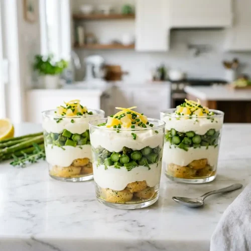 Tiramisu salé aux asperges vertes et parmesan