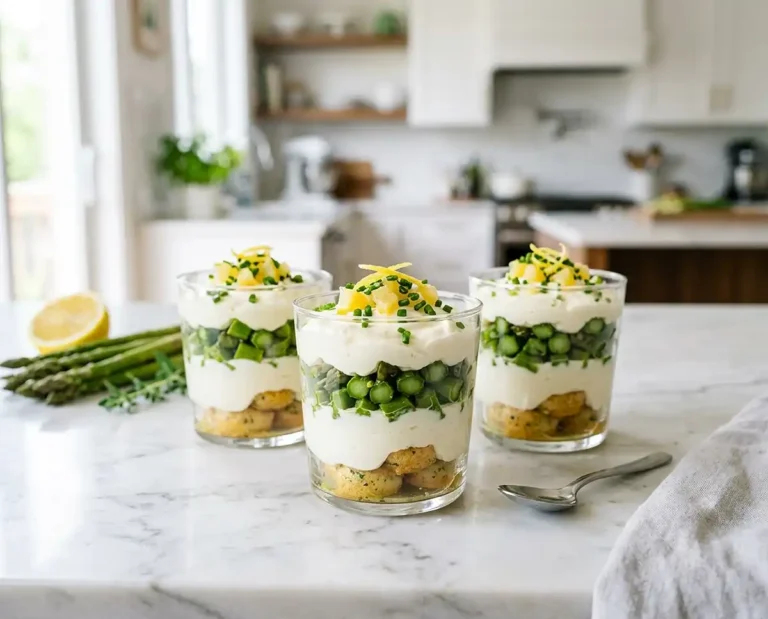 Tiramisu salé aux asperges vertes et parmesan