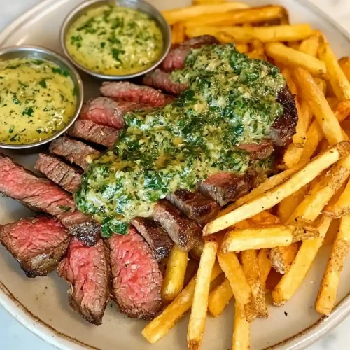 steak frites avec sauce Entrecôte