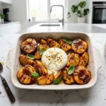 Recettes Burratas Créatives & Fromages Frais 30 Burrata rôtie sur nectarines au piment doux