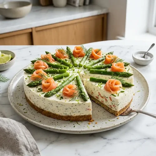 Cheesecake Salé Asperges Saumon Fumé 2 Cheesecake salé asperges saumon fumé