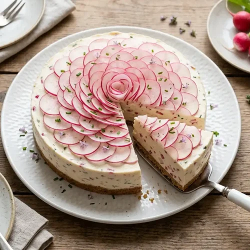 Cheesecake Salé Radis Roses Fromage Frais 2 Cheesecake salé radis roses fromage frais