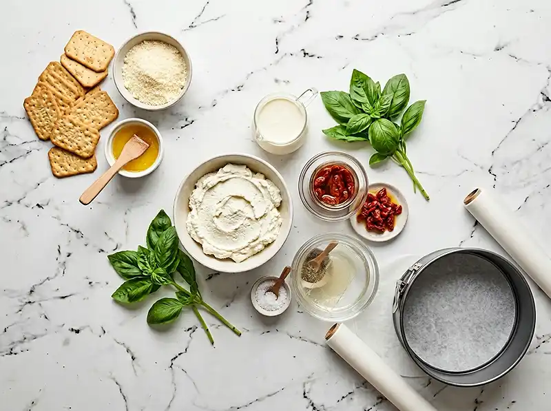 Cheesecake salé ricotta tomates confites, ingrédients