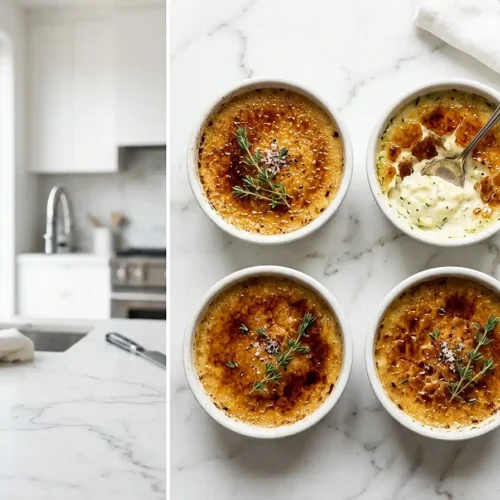 Crème brûlée salée au chèvre et courgettes