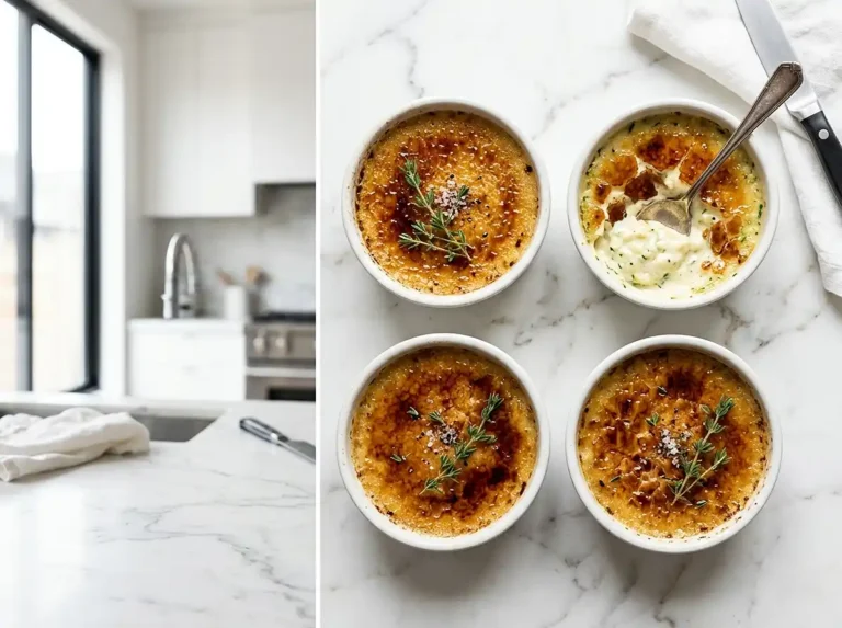 Crème brûlée salée au chèvre et courgettes