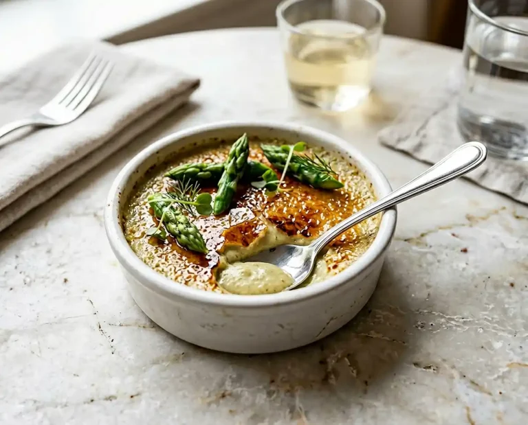 Crème brûlée salée au comté et asperges