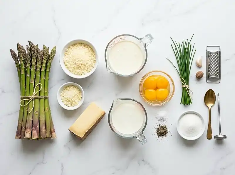 Crème brûlée salée au comté et asperges Ingrédients
