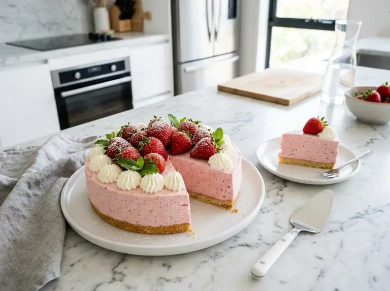 Gâteau nuage aux fraises