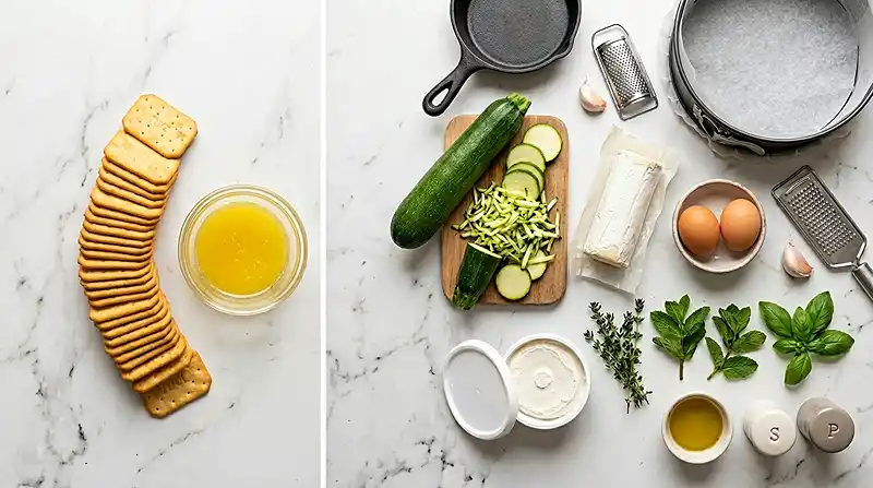 Les ingrédients pour Cheesecake salé courgette chèvre frais