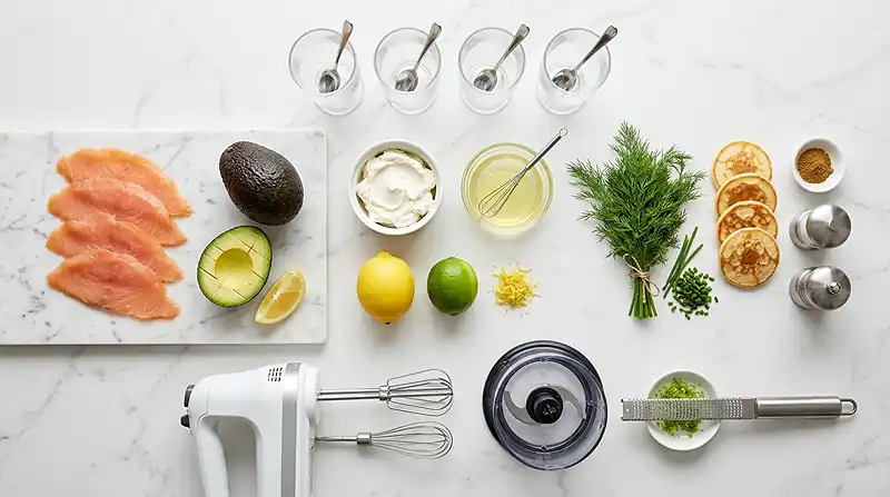 Les ingrédients pour Tiramisu salé saumon fumé avocat