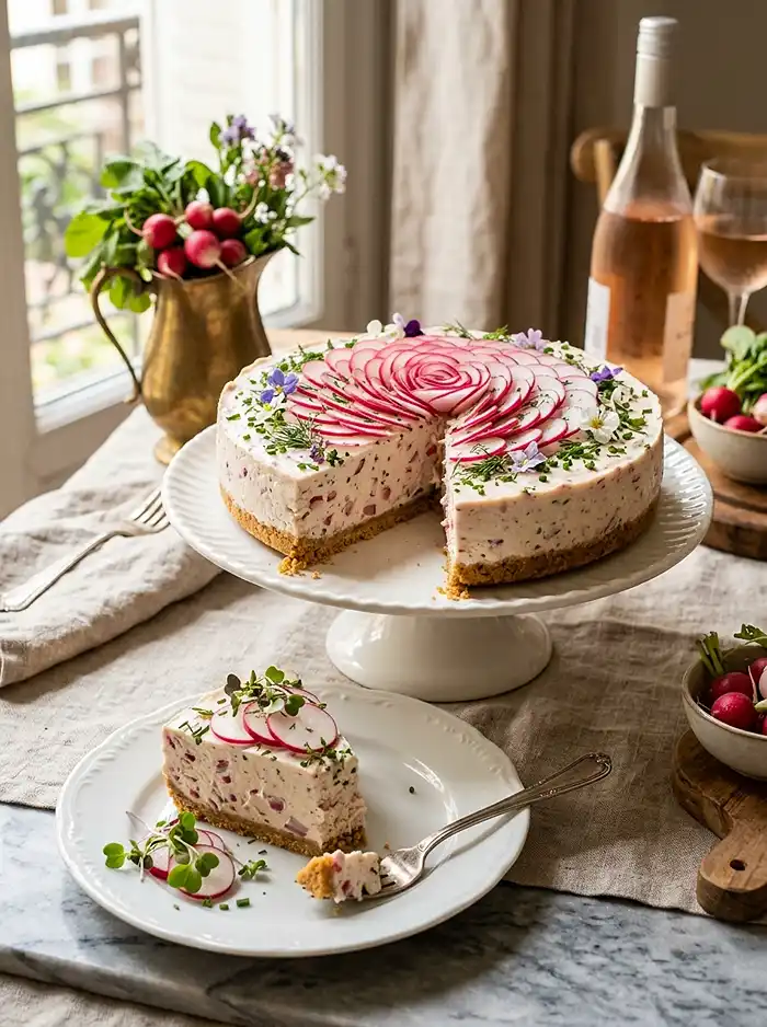 Cheesecake Salé Radis Roses Fromage Frais 5 Recette Cheesecake salé radis roses fromage frais