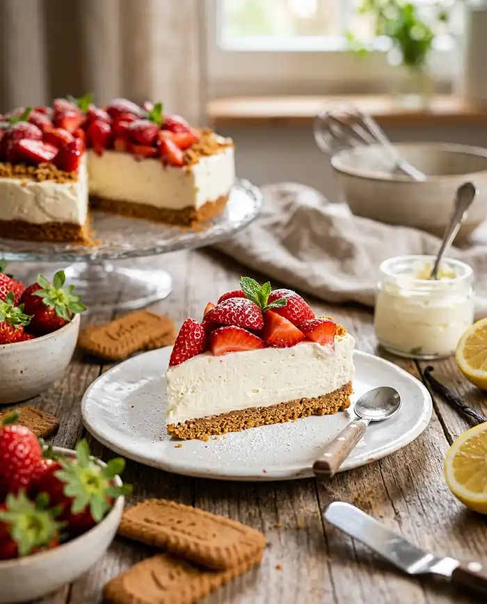 Recette Dessert au mascarpone fraises spéculoos sans cuisson