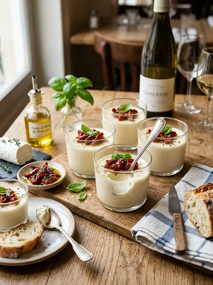 Recette Panna Cotta Salée au Chèvre Frais et Tomates Confites
