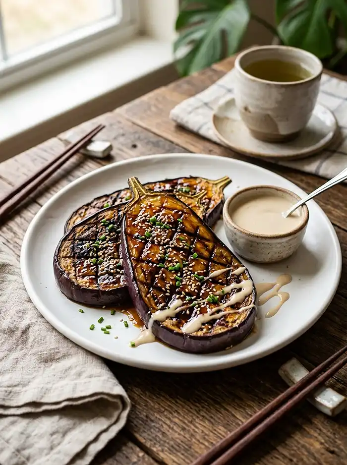 Steak d'Aubergine Laqué Soja Miel 5 Recette Steak d'aubergine laqué soja miel