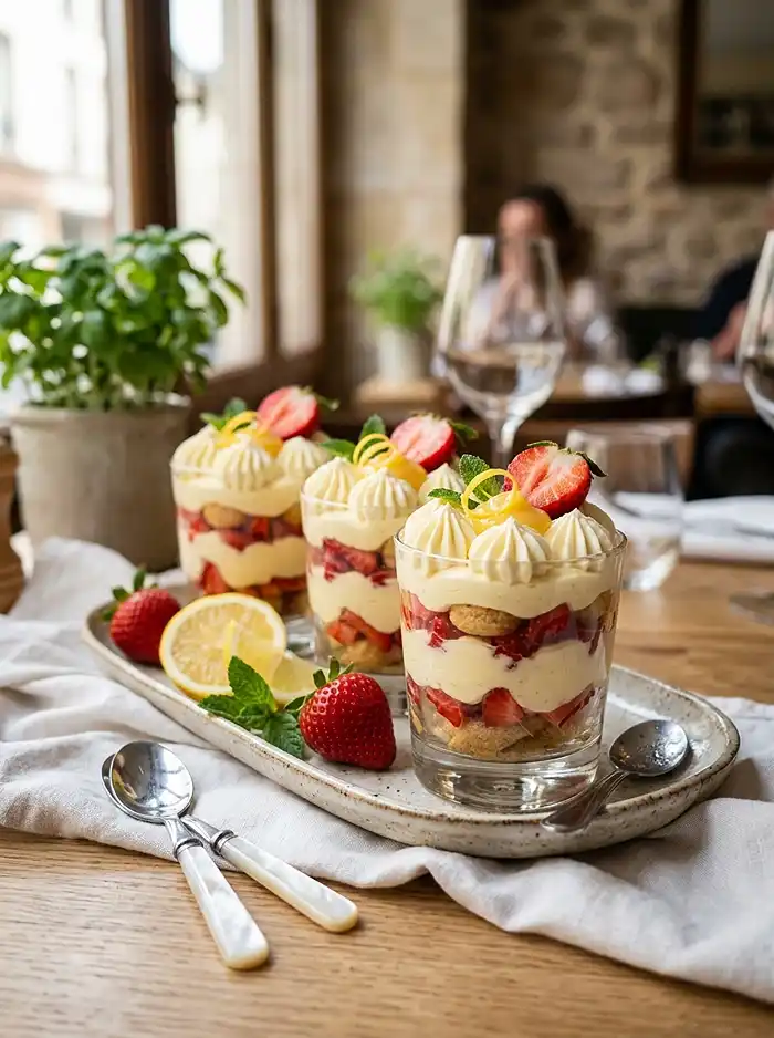 Recette Tiramisu fraises citron mascarpone en verrine