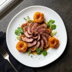 Tataki de canard miel soja et abricots