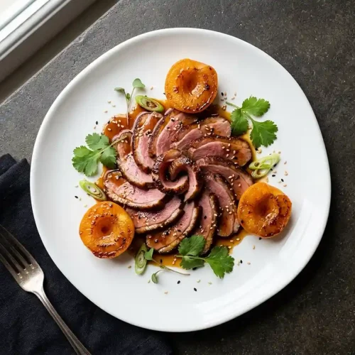 Tataki de Canard Miel Soja et Abricots 2 Tataki de canard miel soja et abricots