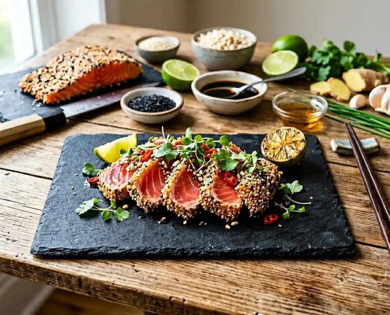Tataki de saumon croustillant au sésame