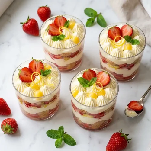 Tiramisu fraises citron mascarpone en verrine