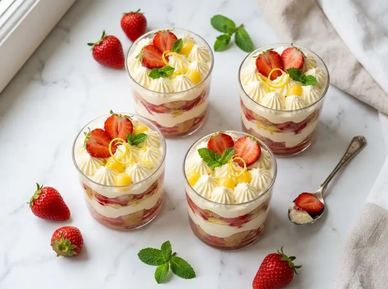 Tiramisu fraises citron mascarpone en verrine
