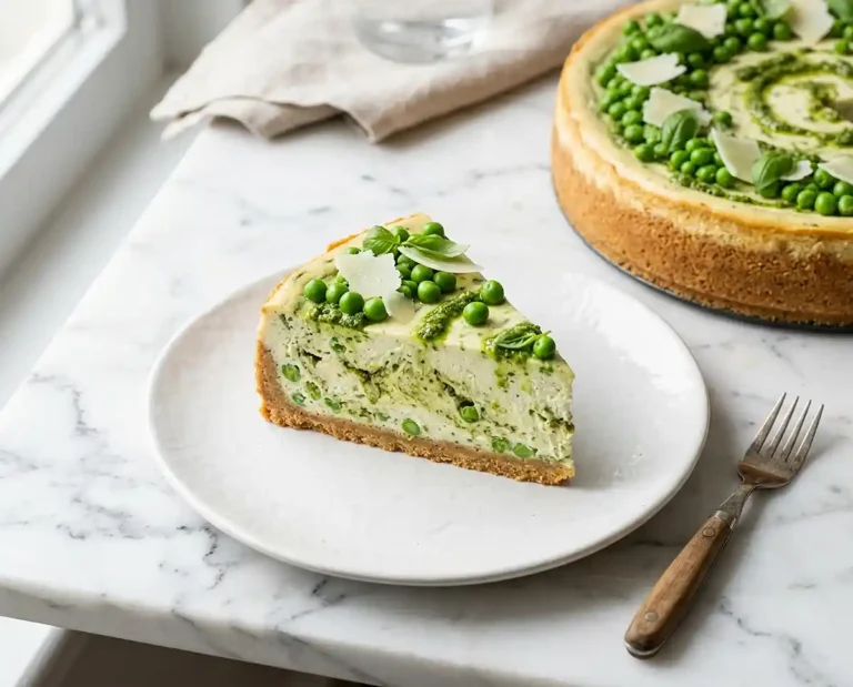 Cheesecake salé pesto petits pois et chèvre