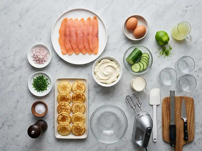 Les ingrédients pour Tiramisu salé concombre saumon fumé
