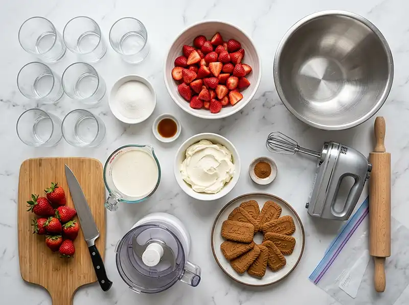Verrine Fraise Mascarpone Spéculoos Sans Cuisson 3 Les ingrédients pour Verrine fraise mascarpone spéculoos sans cuisson
