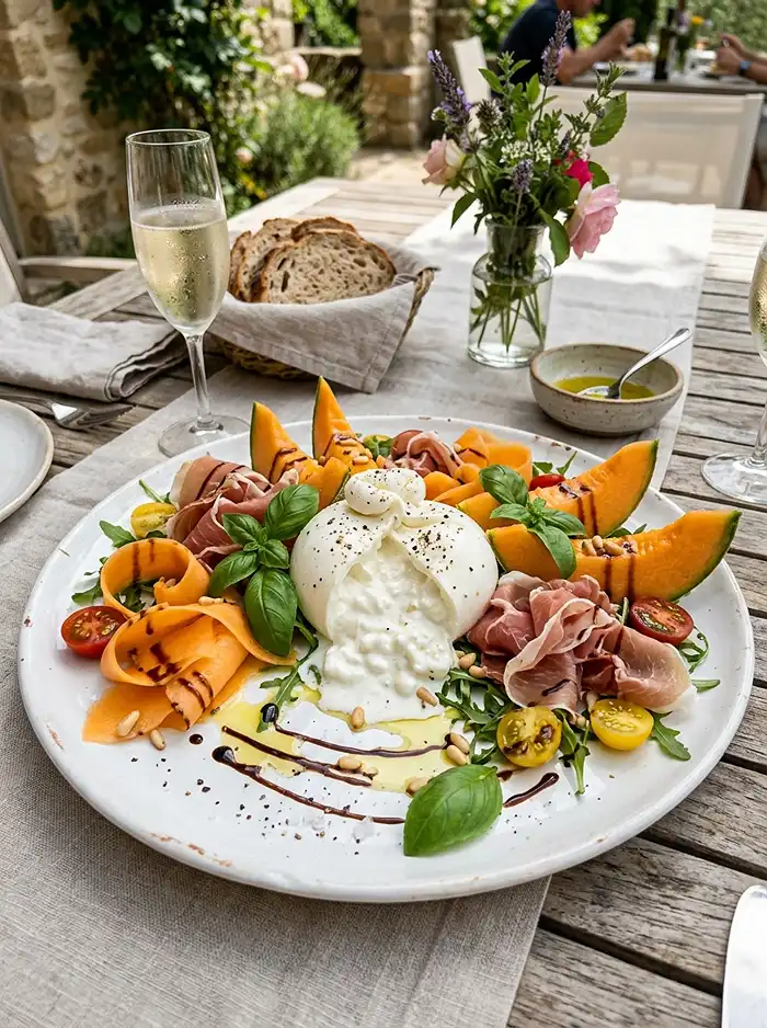 Burrata Melon Jambon Cru Basilic 5 Recette Burrata melon jambon cru basilic