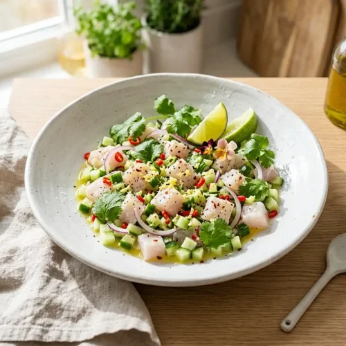 Ceviche de Bar Concombre Citron Vert 2 Ceviche de bar concombre citron vert