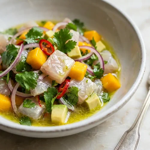 Ceviche de Daurade Mangue Citron Vert 2 Ceviche de daurade mangue citron vert