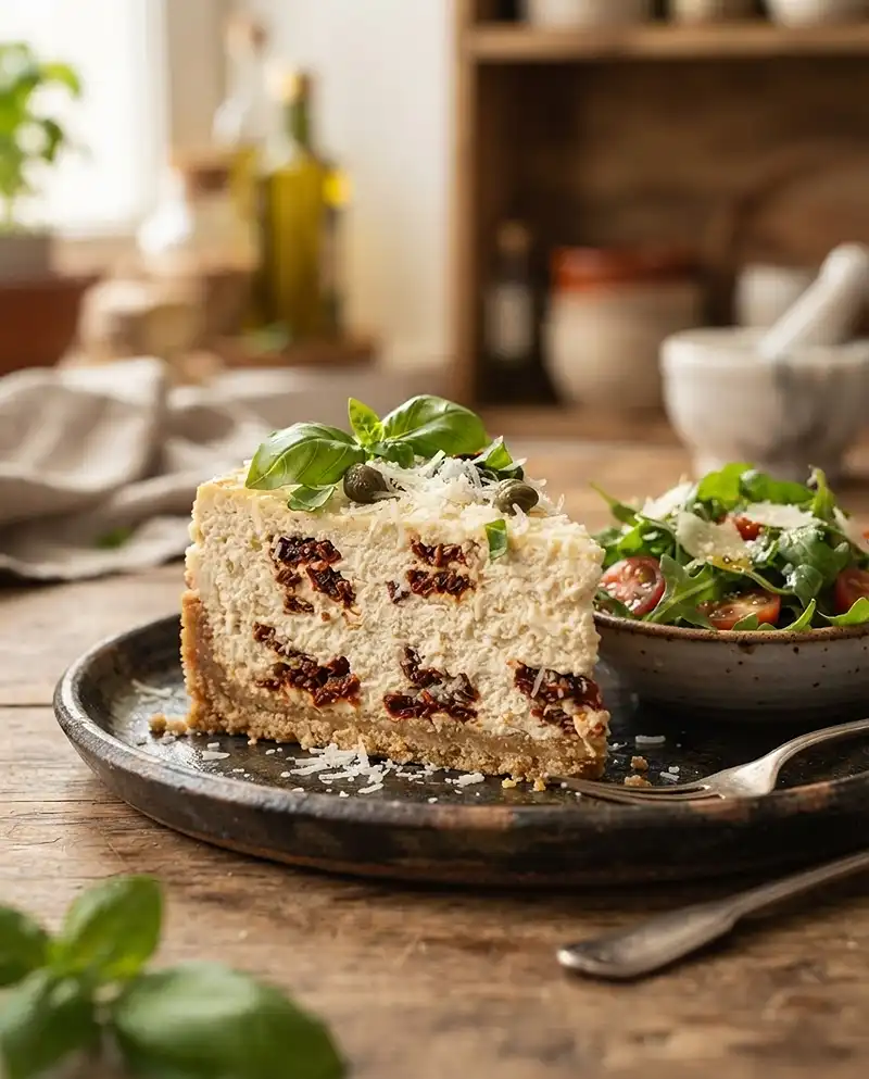 Cheesecake Salé Tomates Séchées Parmesan 5 Cheesecake salé tomates séchées parmesan