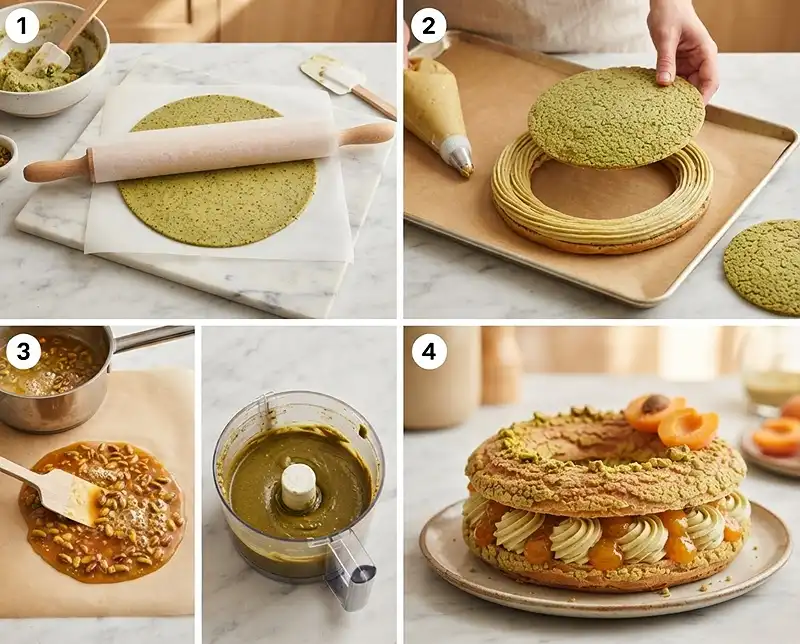 Paris-Brest Abricot Pistache 4 Comment preparer Paris-Brest abricot pistache