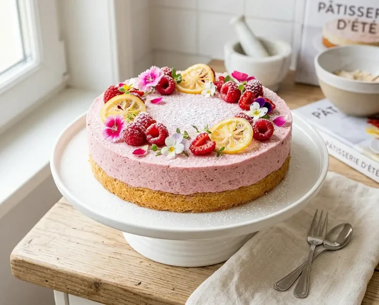 Gâteau nuage citron framboise