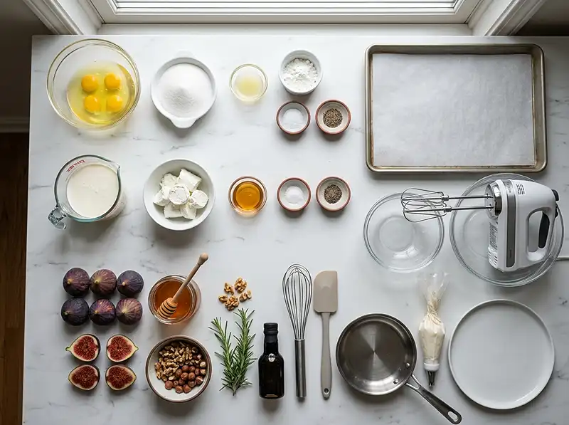 Pavlova Salée Figues Chèvre et Miel 3 Les ingrédients pour Pavlova salée figues chèvre miel