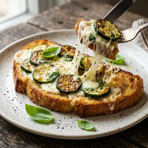 Pain perdu salé courgette mozzarella