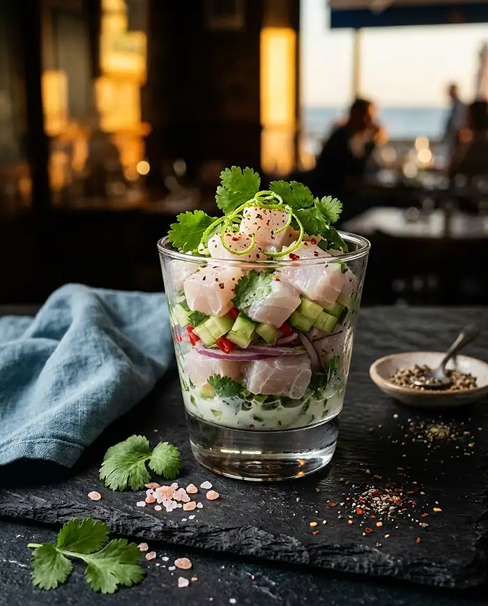 Ceviche de Bar Concombre Citron Vert 5 Recette Ceviche de bar concombre citron vert