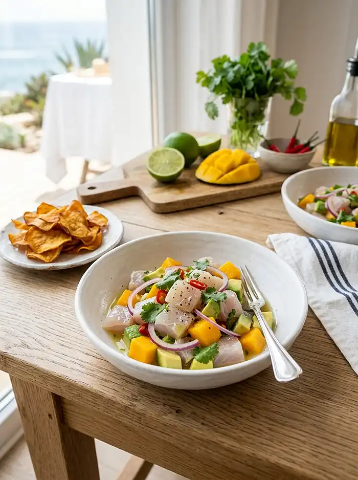 Ceviche de Daurade Mangue Citron Vert 5 Recette Ceviche de daurade mangue citron vert