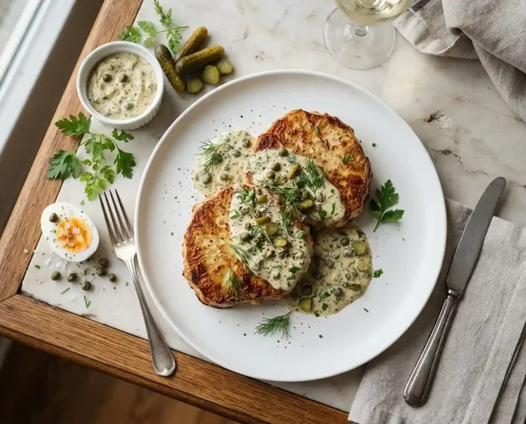 Steak de céleri-rave sauce gribiche