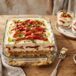 Tiramisus Salés et Verrines Apéritives 13 Tiramisu salé poivron grillé chèvre frais