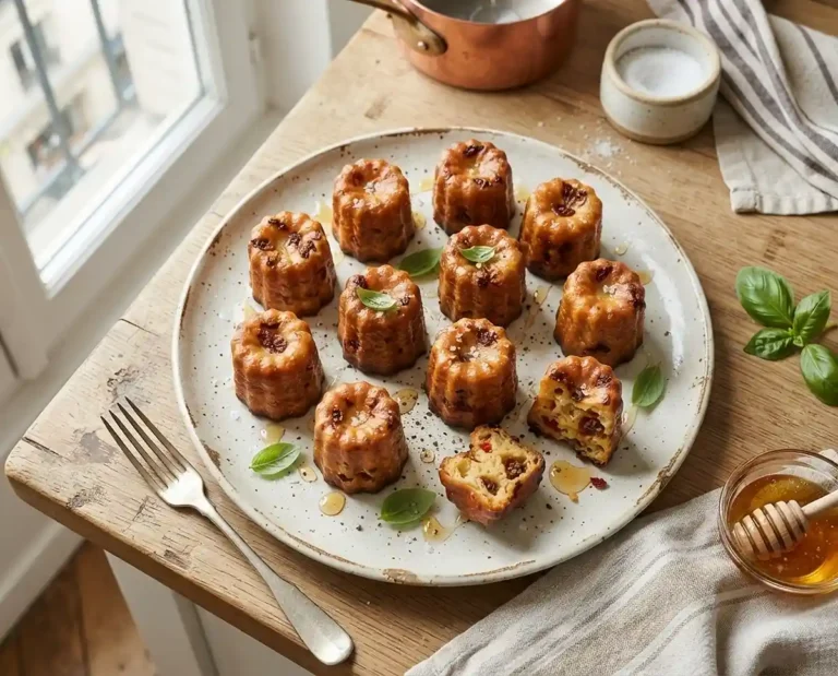 Cannelés salés chèvre miel tomates séchées
