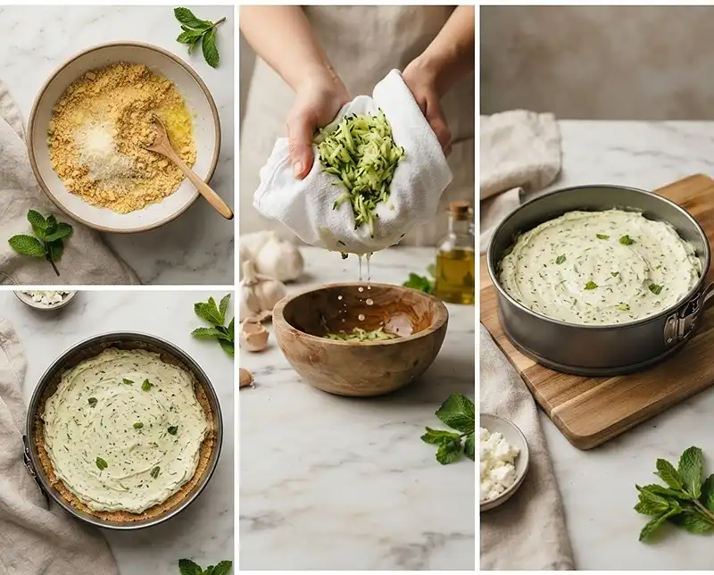 Cheesecake Salé Courgette Feta Menthe 4 Comment preparer Cheesecake salé courgette feta menthe
