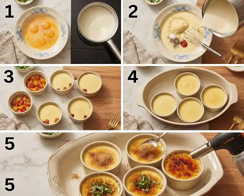 Crème Brûlée Salée Parmesan Tomates Cerises 4 Comment preparer Crème brûlée salée parmesan tomates cerises