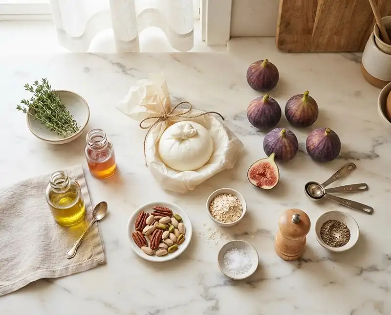 Burrata Figues Rôties Miel Thym 3 Les ingrédients pour Burrata figues rôties miel thym