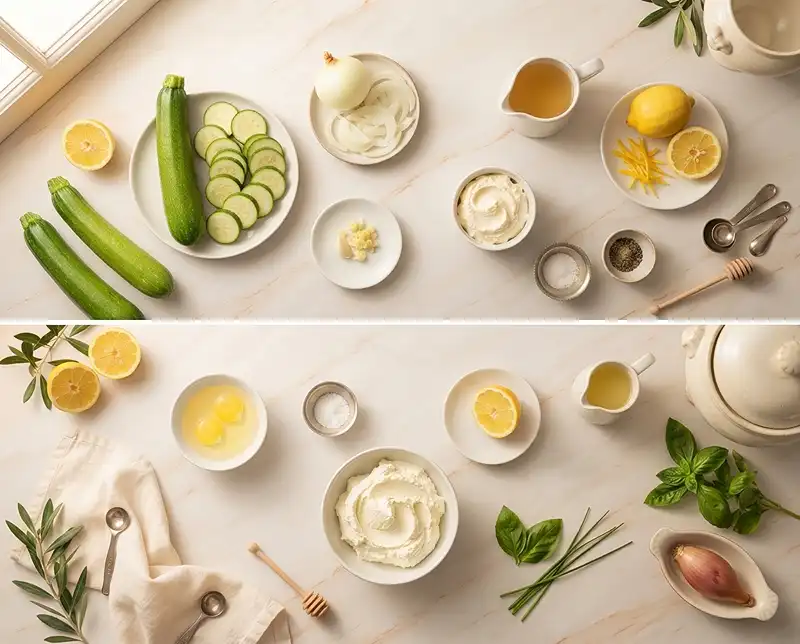 Île Flottante Salée Courgette Ricotta Citron 3 Les ingrédients pour Recette Île flottante salée courgette ricotta citron