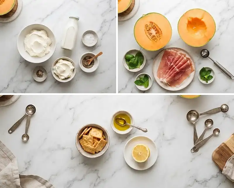 Tiramisu Salé Melon Jambon Cru 3 Les ingrédients pour Tiramisu salé melon jambon cru