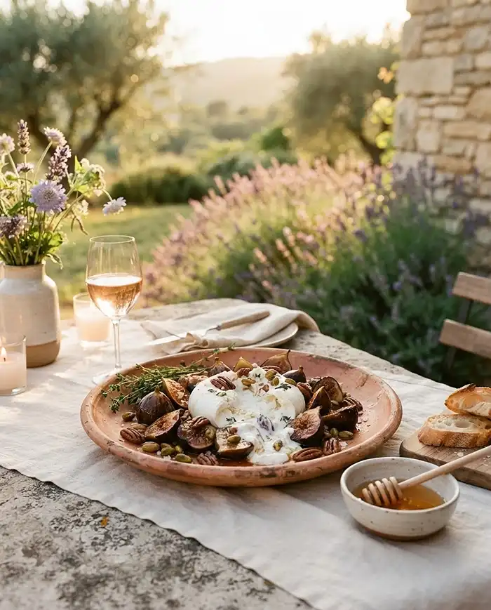 Burrata Figues Rôties Miel Thym 5 Recette Burrata figues rôties miel thym