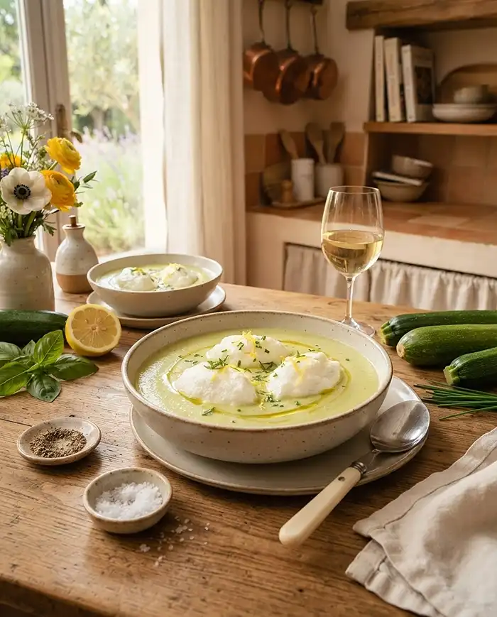 Île Flottante Salée Courgette Ricotta Citron 5 Recette Île flottante salée courgette ricotta citron