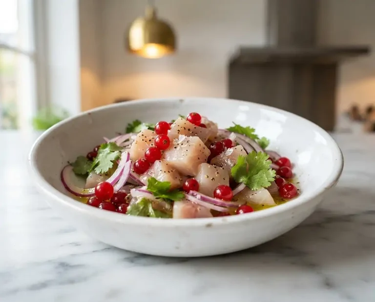 Ceviche de maquereau aux groseilles