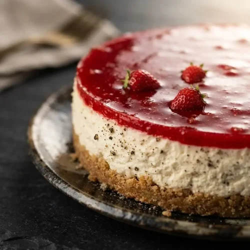 Cheesecake Salé Poivron Rouge Chèvre Frais 2 Cheesecake salé poivron rouge chèvre frais