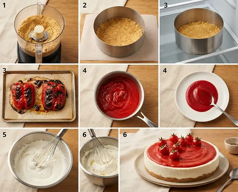 Cheesecake Salé Poivron Rouge Chèvre Frais 4 Comment preparer Cheesecake salé poivron rouge chèvre frais